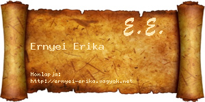 Ernyei Erika névjegykártya